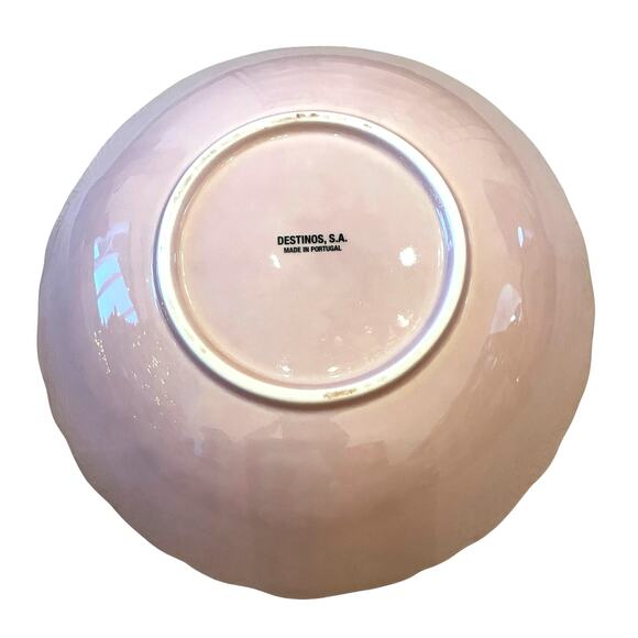 Gorgeous Pink Fluted Nesting Serving Bowls Set of 3 LARGE Made In Portugal New - Picture 8 of 16